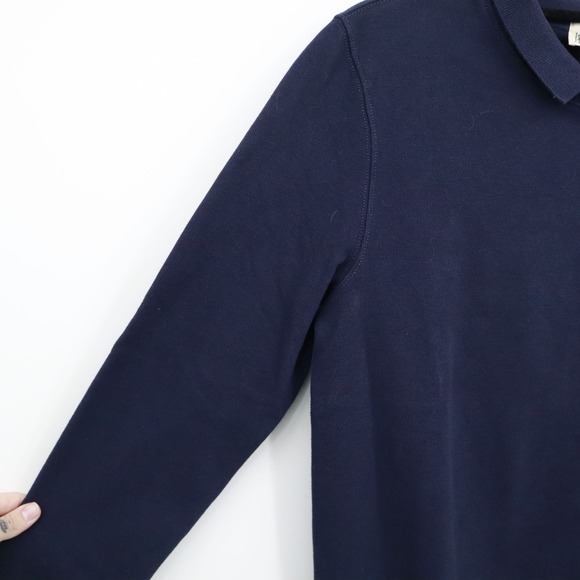 J. Crew Piqué Fleece Sweatshirt Men XS Blue Preppy Academia Collegiate Classic - Picture 6 of 16